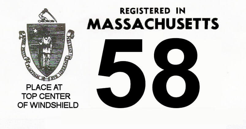 (image for) 1958 Massachusetts REGISTRATION Sticker